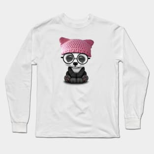 Cute Baby Panda Wearing Pussy Hat Long Sleeve T-Shirt